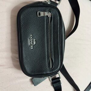 Coach Black Leather Belt Bag